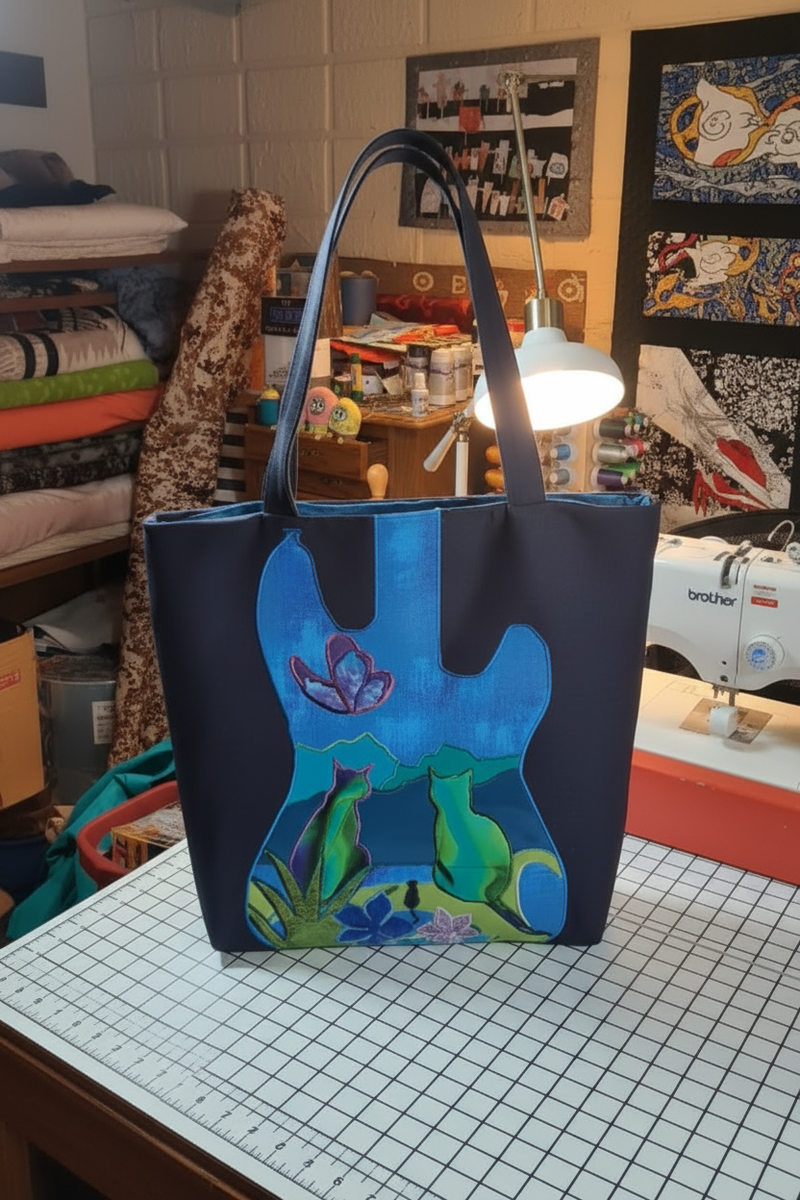 Guitar tote bag more zoomed out