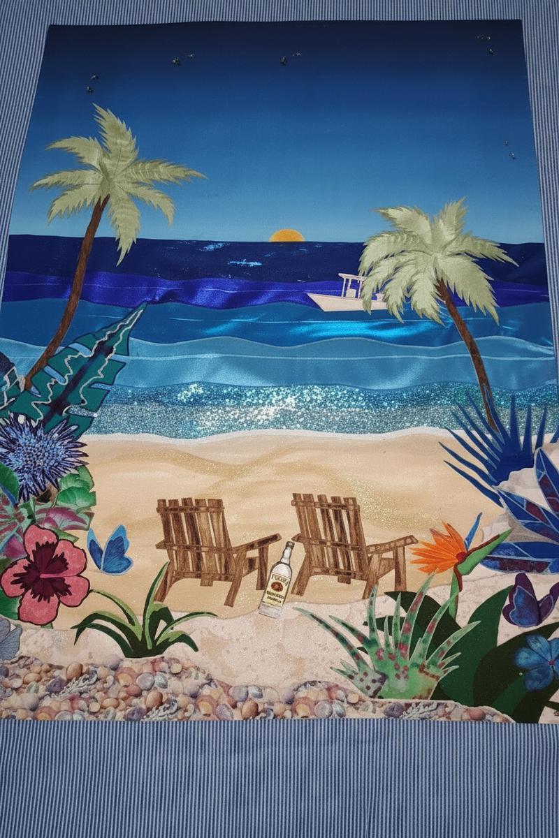 Vibrant beach scene